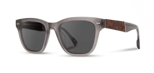 Ankeny Acetate Sunglasses | Matte Smoke/Elm Burl | Grey Polarized | Shwood