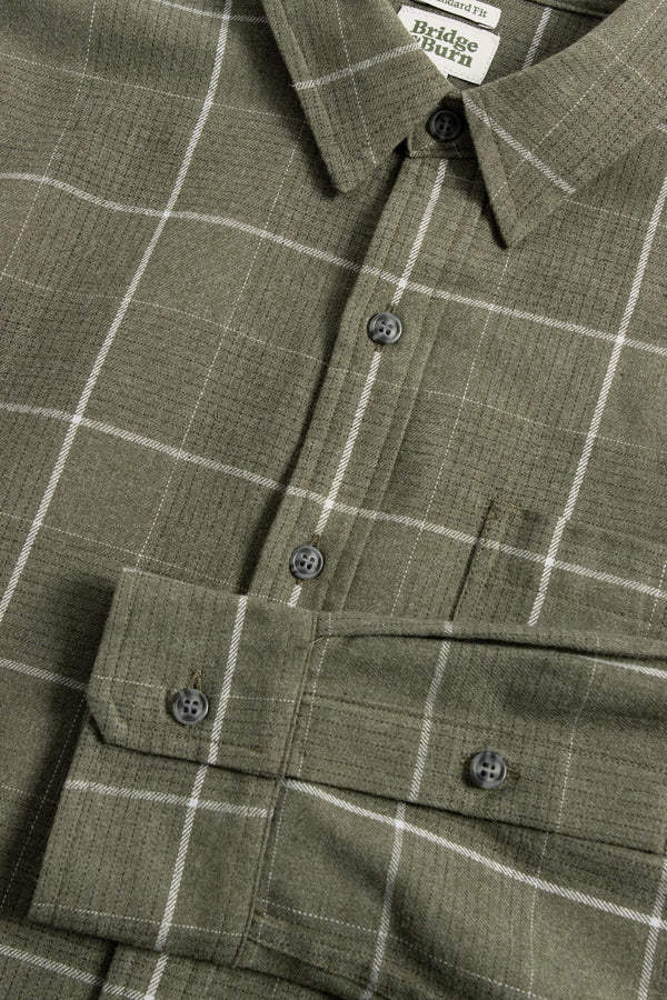 Larson Shirt | Rosemary Twill Windowpane | Bridge & Burn