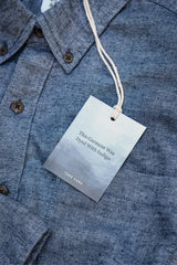 Sutton Slim Shirt | Indigo Herringbone | Bridge & Burn