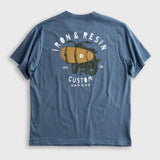 Custom Garage Pocket Tee | Sky Blue | Iron & Resin
