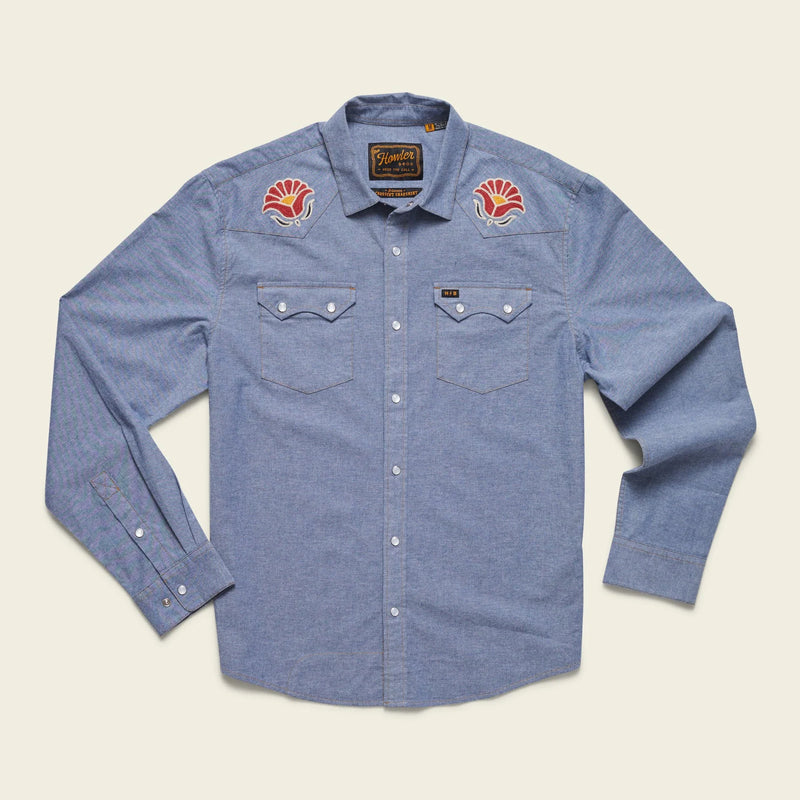 Crosscut Deluxe Snapshirt | Fresh Blooms Blue Chambray | Howler Bros