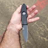 Hoffner Folding Snap Knife | Black Combo Blade | Hoffner Knives