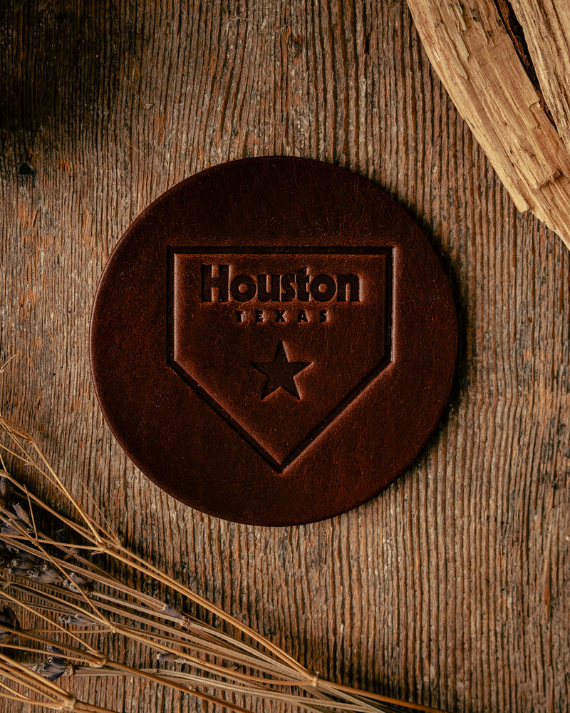 Leather Coaster | Houston Home Plate | Manready Mercantile