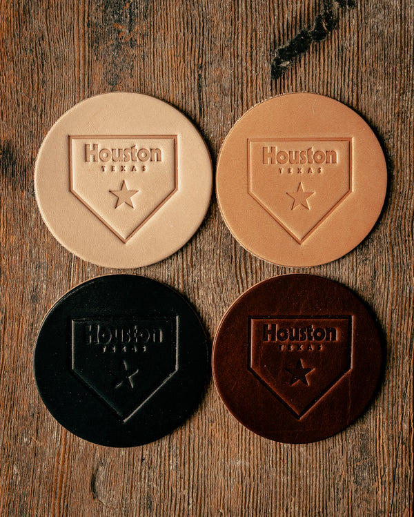 Leather Coaster | Houston Home Plate | Manready Mercantile