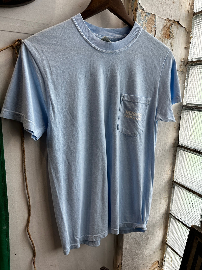 Graphic Pocket Tee | Heights Feed & Seed | Hydrangea Blue | Manready Mercantile