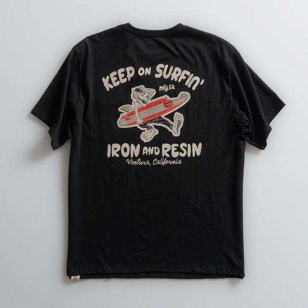 Keep On Surfin' Pocket Tee | Black | Iron & Resin