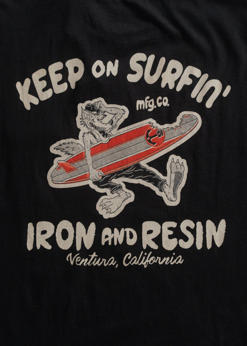 Keep On Surfin' Pocket Tee | Black | Iron & Resin