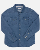 Mid Weight Western Denim Shirt | Medium Wash | Ace Rivington