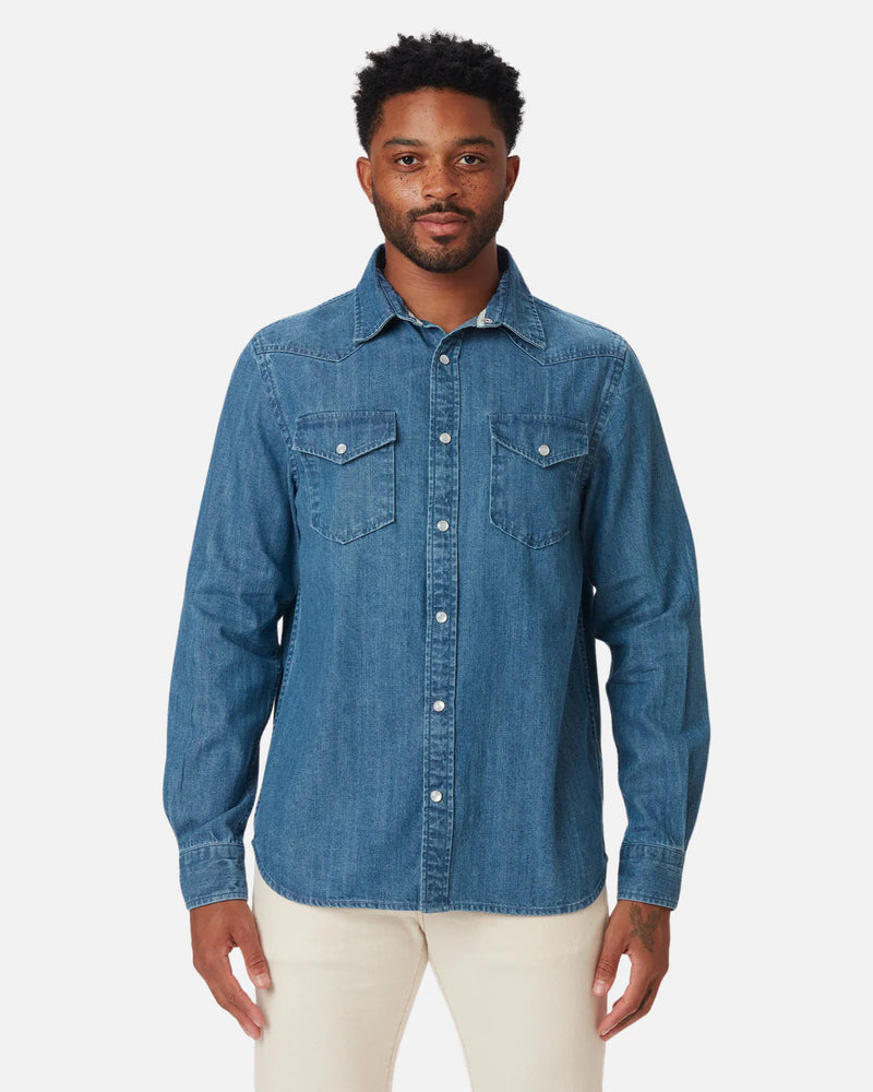 Mid Weight Western Denim Shirt | Medium Wash | Ace Rivington