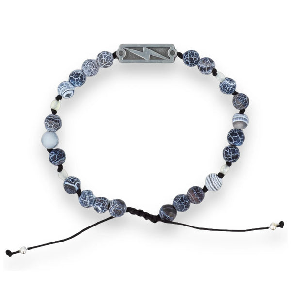 Black Weathering Agate & New Jade Flash Bead Bracelet | Sight Line Provisions