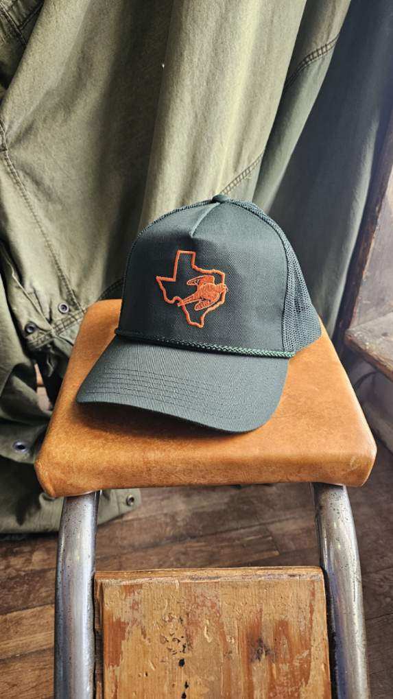 Embroidered Trucker Hat  | Texas Outline Dove | Hunter Green | Manready Mercantile