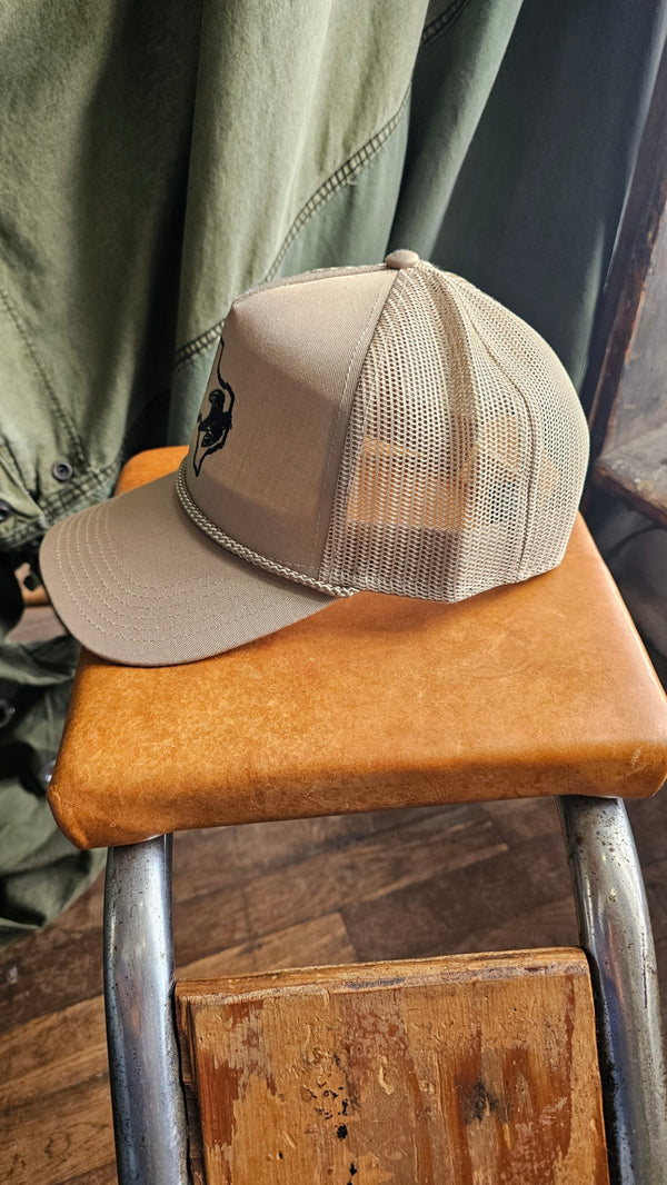 Embroidered Trucker Hat  | Texas Outline Dove | Khaki | Manready Mercantile