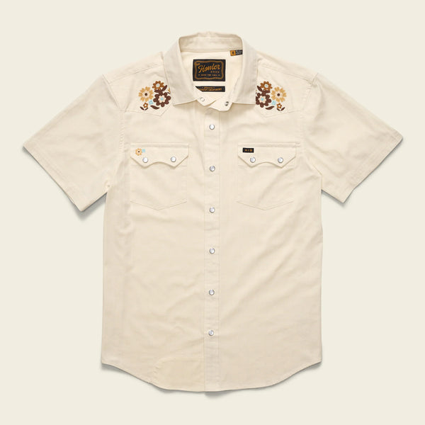 Crosscut Deluxe Shortsleeve Shirt | Flower Power Off White Dobby  | Howler Bros