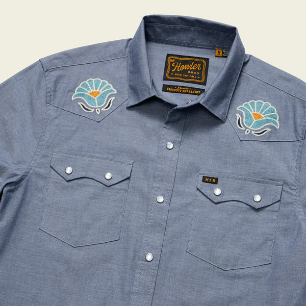 Crosscut Deluxe Shortsleeve Shirt | Fresh Blooms Indigo | Howler Bros