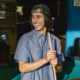 Crosscut Deluxe Shortsleeve Shirt | Noche de Paz : Indigo Chambray  | Howler Bros