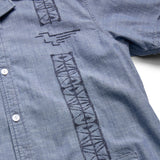 Guayabera Shirt | Pictographs : Washed Indigo Chambray | Howler Bros