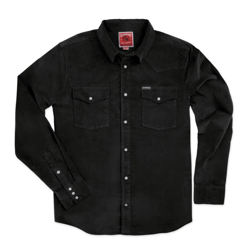 Wyatt Pearl Snap Corduroy Shirt | Charcoal | Sendero Provisions Co