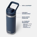 Rambler 18 oz Water Bottle | Olive/Kingcrab Orange | YETI