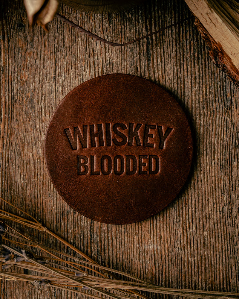 Leather Coaster | Whiskey Blooded | Manready Mercantile