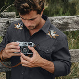 Crosscut Deluxe Snapshirt | Orange Blossoms : Antique Black | Howler Bros