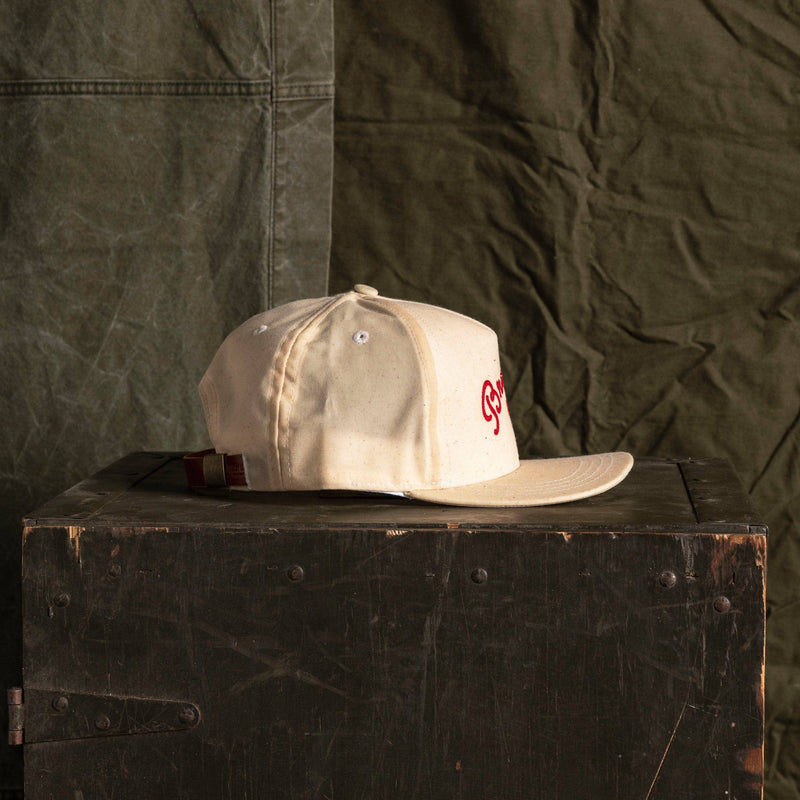 Chainstitch Camper Hat | Oatmeal & Red | Bradley Mountain