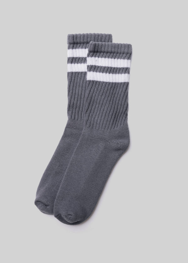 Retro Double Stripe | Grey and White | American Trench