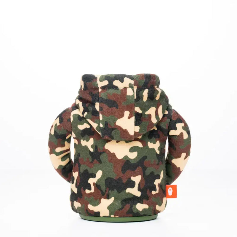 The Hoodie Insulated Can Cooler | Woodsy Camo + Puffin Red | Puffin Drinkwear