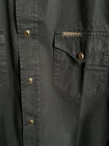 Sideras Shirt | Black Cotton Twill | Indigofera