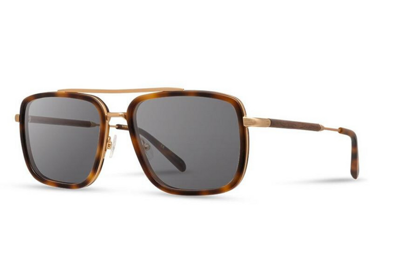 Grant Acetate Sunglasses | Matte Brindle Walnut | Grey Polarized | Shwood