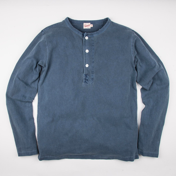 13 oz Henley L/S | Faded Blue | Freenote Cloth