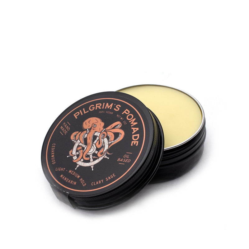 Pilgrim's Vegan Pomade | Mandarin and Clary Sage | Brooklyn Grooming