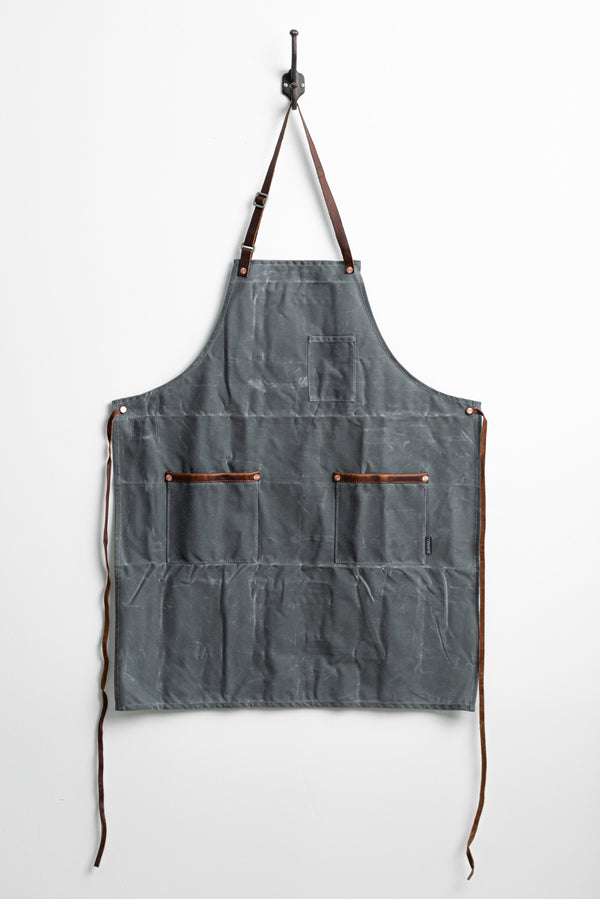 Industry Apron | Charcoal Waxed Canvas | Hardmill - Manready Mercantile