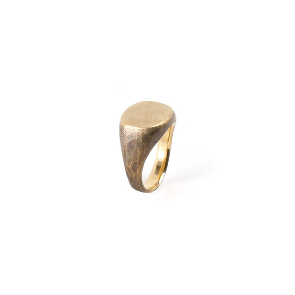 Signet Ring in Brass | Work Patina | Studebaker Metals